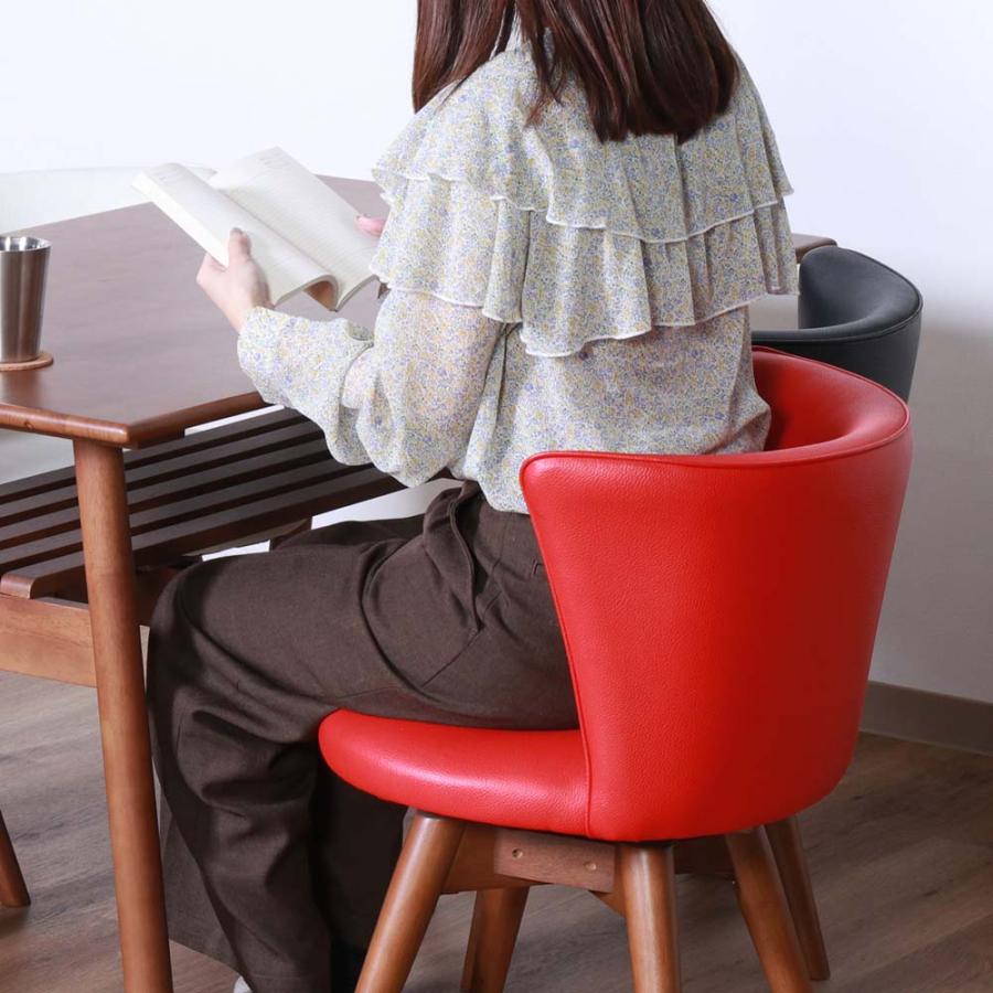 不二貿易 回転式 ダイニングチェア クラム PVC レッド 88936 | 不二貿易 | 04