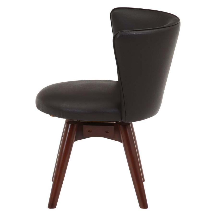 不二貿易 回転式 ダイニングチェア クラム PVC ブラウン 88937 | 不二貿易 | 02