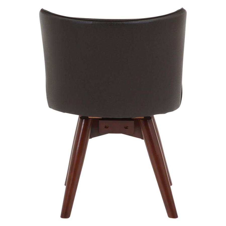 不二貿易 回転式 ダイニングチェア クラム PVC ブラウン 88937 | 不二貿易 | 03