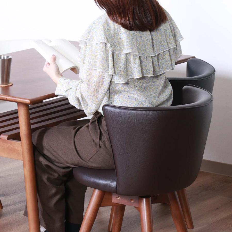 不二貿易 回転式 ダイニングチェア クラム PVC ブラウン 88937 | 不二貿易 | 04