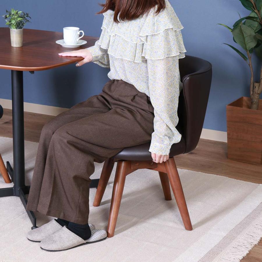 不二貿易 回転式 ダイニングチェア クラム PVC ブラウン 88937 | 不二貿易 | 05