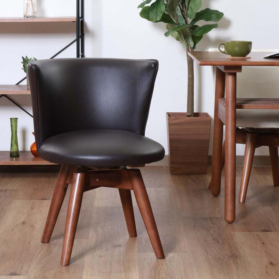 不二貿易 回転式 ダイニングチェア クラム PVC ブラウン 88937 | 不二貿易 | 06