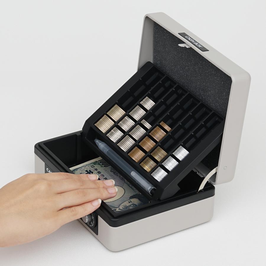 カール事務器 手提げ金庫 キャッシュボックス そとレジ A6 グレー CB-8250-D 簡易レジ 貴重品 セキュリティ 物販 イベント | ブランド登録なし | 01