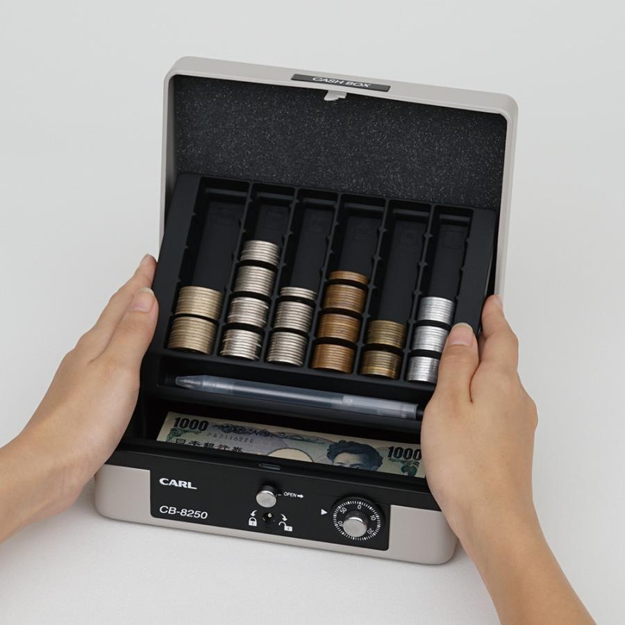 カール事務器 手提げ金庫 キャッシュボックス そとレジ A6 グレー CB-8250-D 簡易レジ 貴重品 セキュリティ 物販 イベント | ブランド登録なし | 02