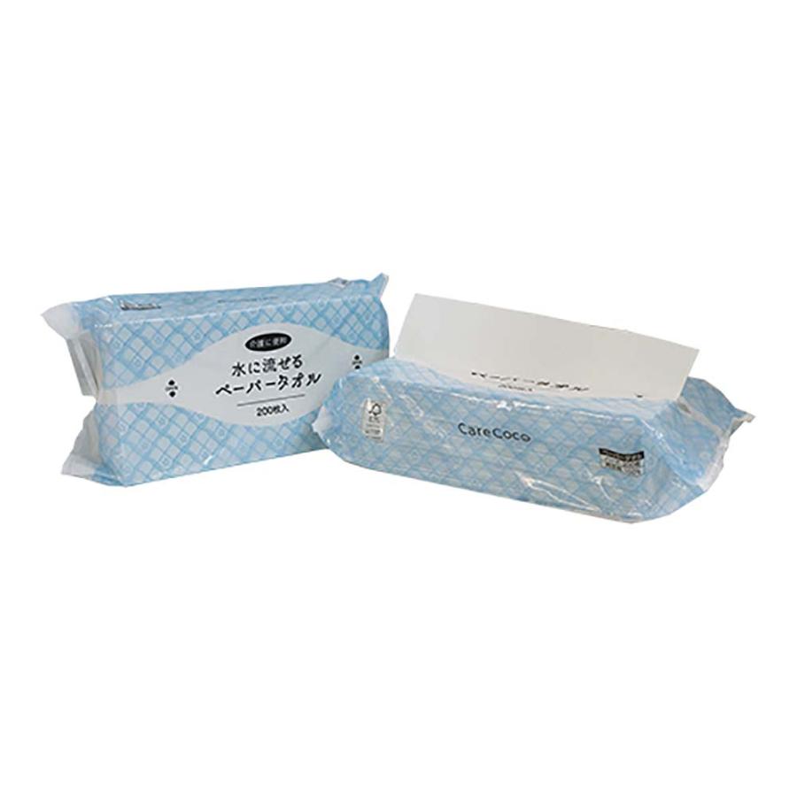 イトマン itoman ケアココ 水に流せるペーパータオル Ｌ200H 1ケース 50200039 30個入 | ブランド登録なし | 01