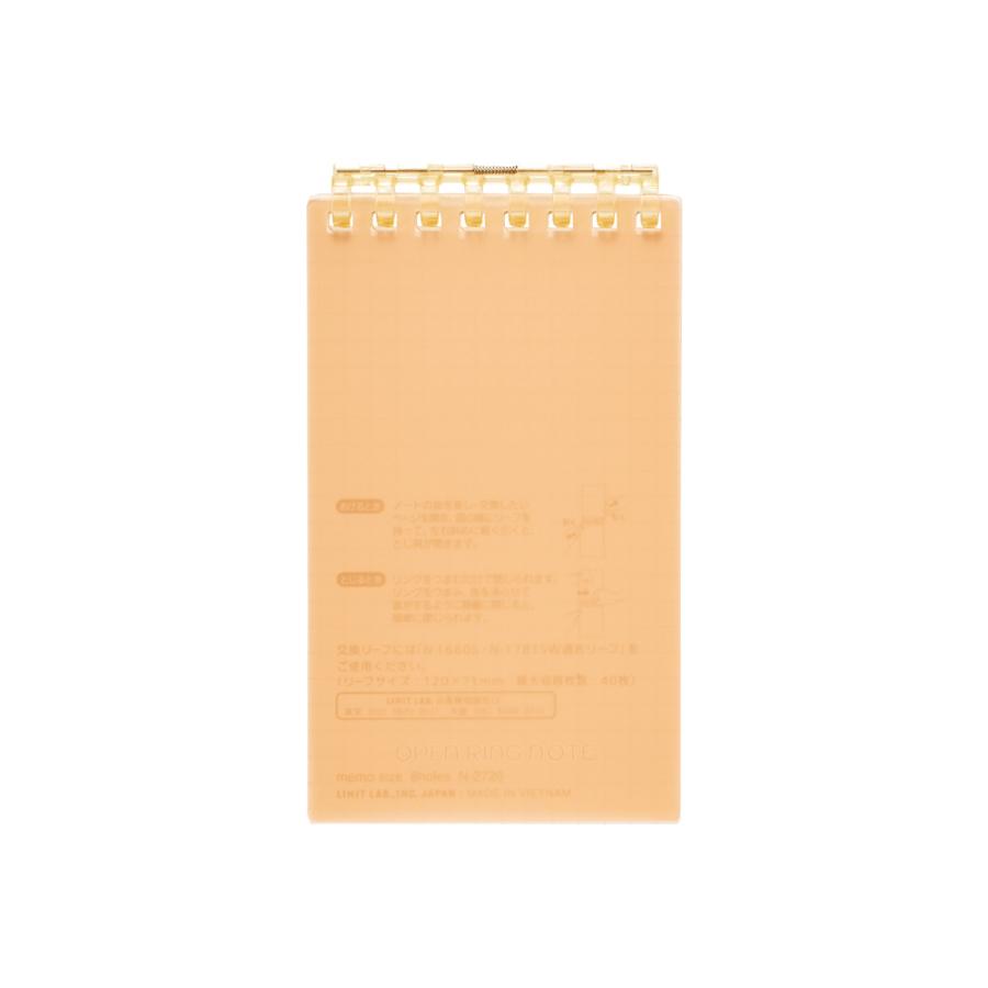 リヒトラブ オープンリングノート メモサイズ オレンジ N-2720-4 | LIHIT LAB.