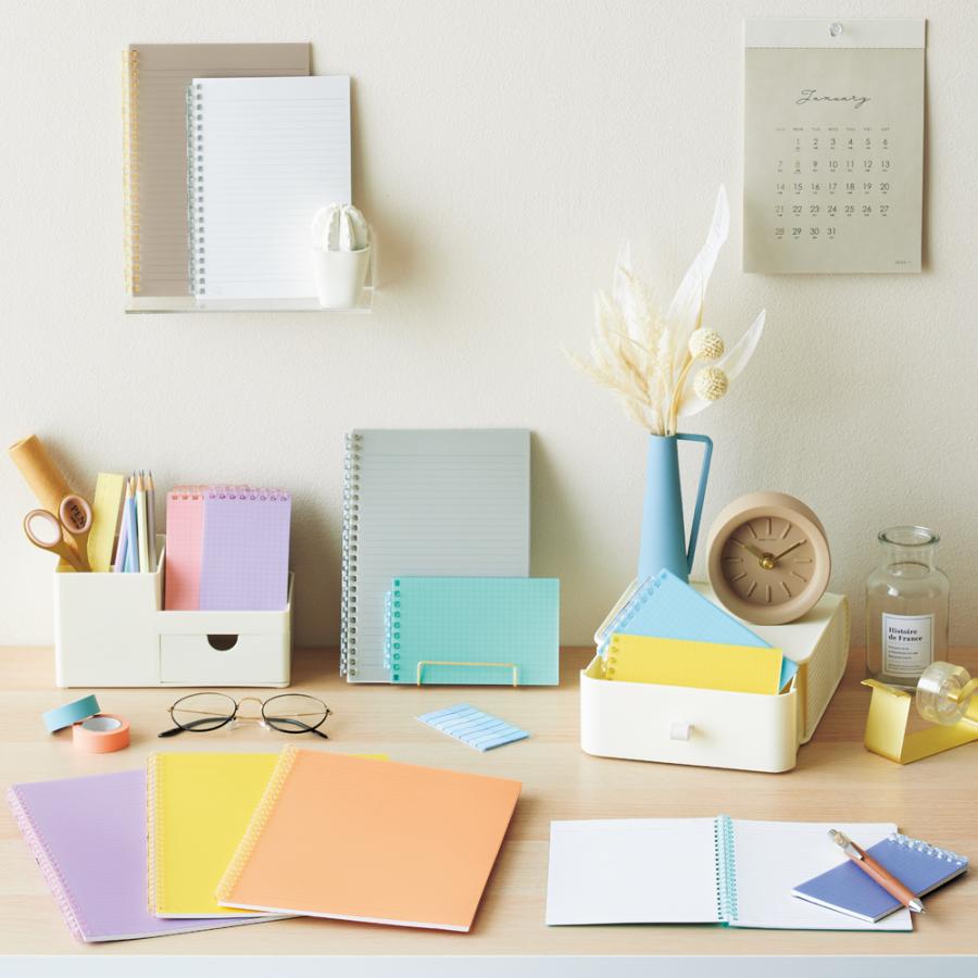 リヒトラブ オープンリングノート メモサイズ オレンジ N-2720-4 | LIHIT LAB. | 01