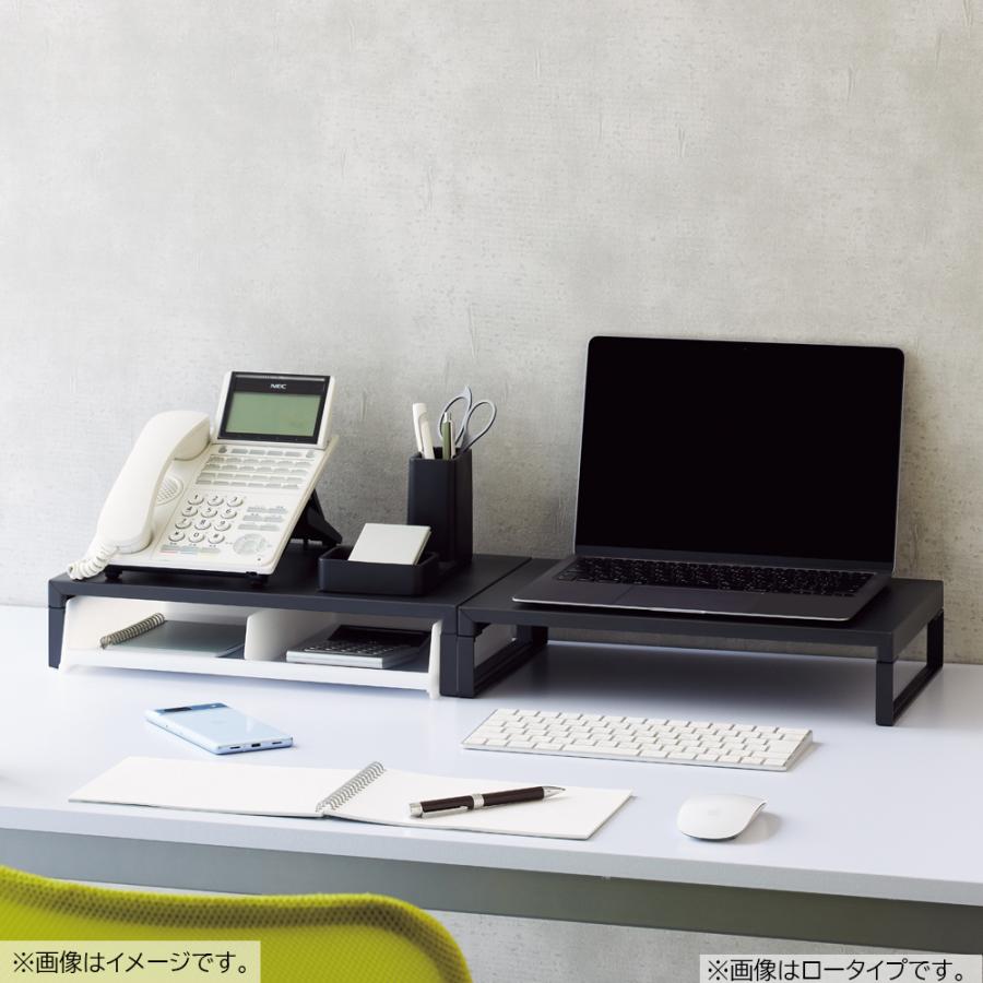 LIHIT LAB.＜リヒトラブ＞ 机上台＜幅390mm・ロータイプ＞ マットブラック A7330-124 モニター台 ラック 棚 PC パソコン 収納 | ブランド登録なし | 03