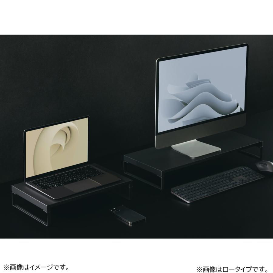 LIHIT LAB.＜リヒトラブ＞ 机上台＜幅390mm・ロータイプ＞ マットブラック A7330-124 モニター台 ラック 棚 PC パソコン 収納 | ブランド登録なし | 08