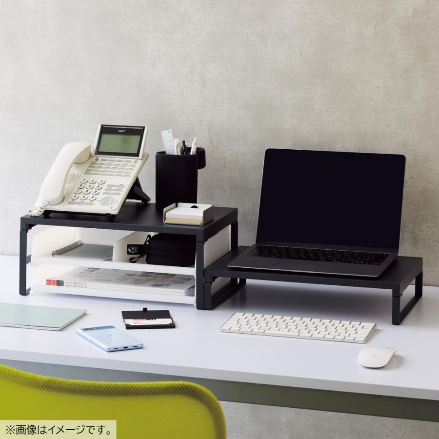 LIHIT LAB.＜リヒトラブ＞ 机上台＜幅390mm・ハイタイプ＞ マットブラック A7331-124 モニター台 ラック 棚 PC パソコン 収納 | ブランド登録なし | 02