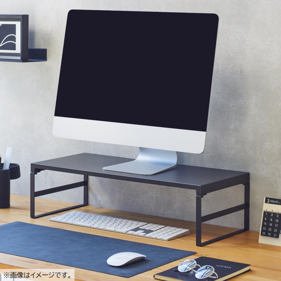 LIHIT LAB.＜リヒトラブ＞ 机上台＜幅590mm・ハイタイプ＞ マットブラック A7333-124 モニター台 キーボード ラック 棚 PC パソコン 収納 | ブランド登録なし | 01