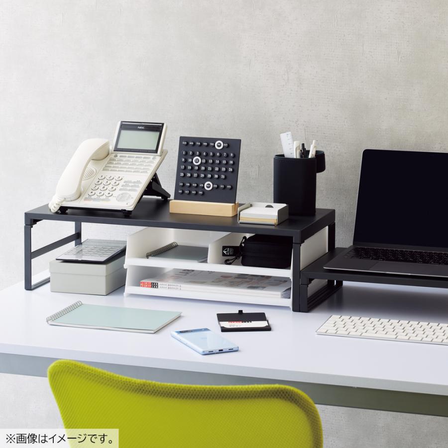 LIHIT LAB.＜リヒトラブ＞ 机上台＜幅590mm・ハイタイプ＞ マットブラック A7333-124 モニター台 キーボード ラック 棚 PC パソコン 収納 | ブランド登録なし | 02