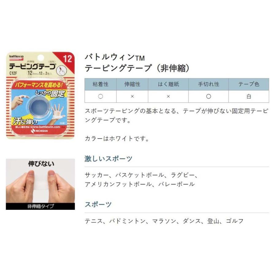 ニチバン NICHIBAN バトルウィン テーピングテープ C12F 12mm×12m CH12F  運動 スポーツ | NICHIBAN | 02