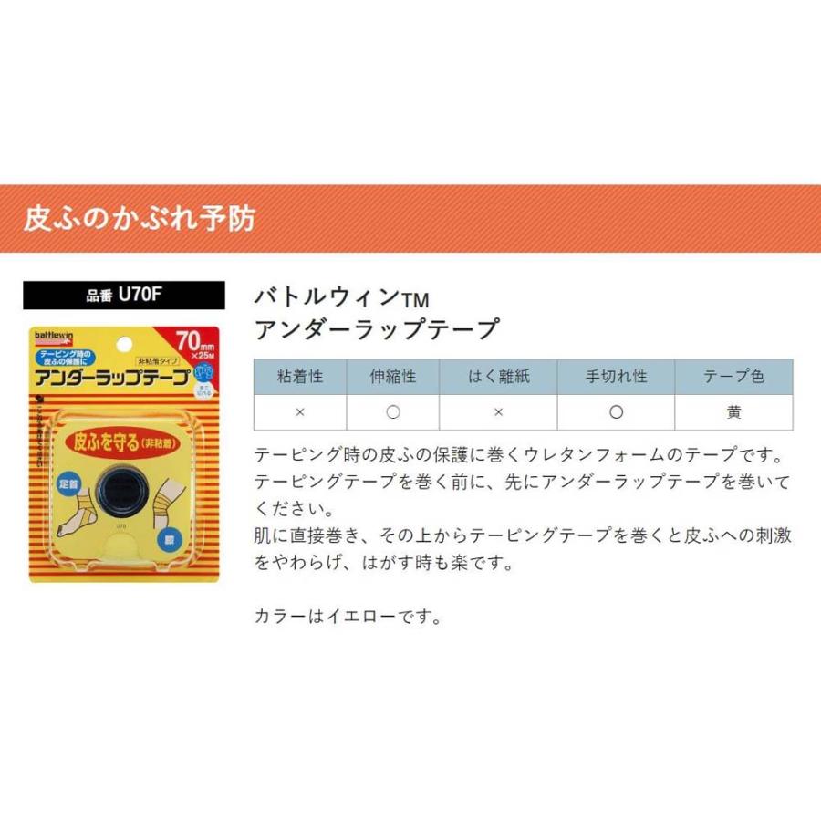 ニチバン NICHIBAN バトルウィン アンダーラップテープ U70F 70mm×25m U70F  運動 スポーツ | NICHIBAN | 02