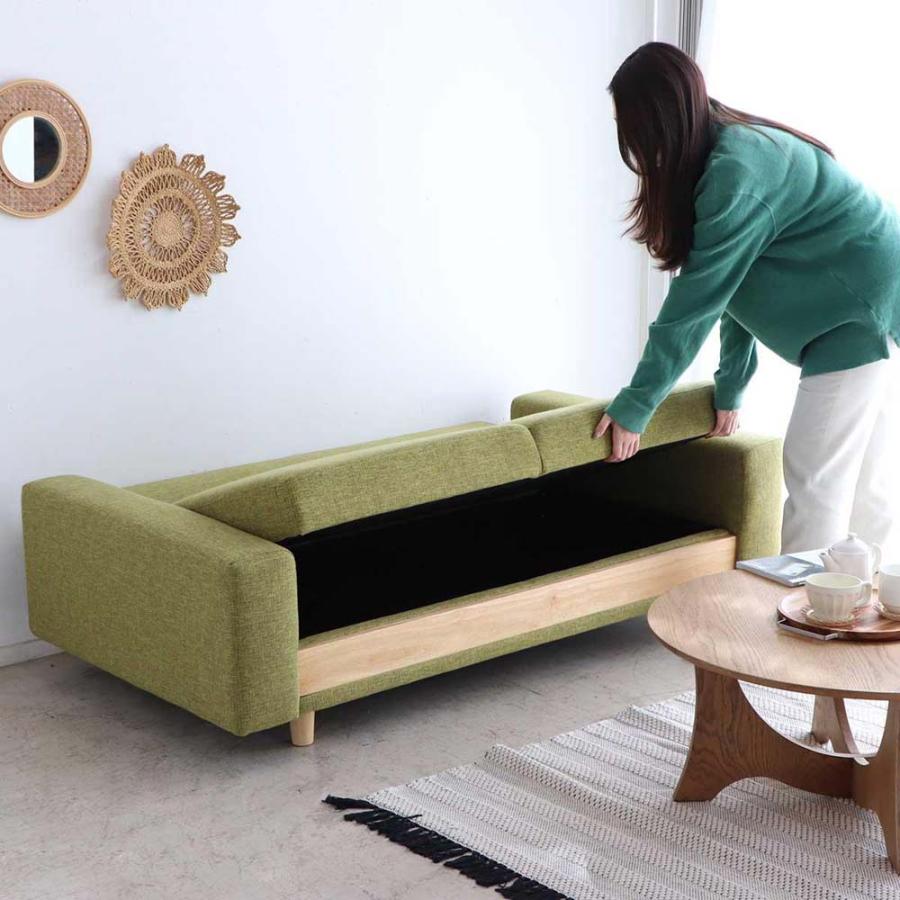 東馬 tohma FZ ケイシー 2.5人掛け 収納ソファベット グリーン 54685690 | 東馬 | 06