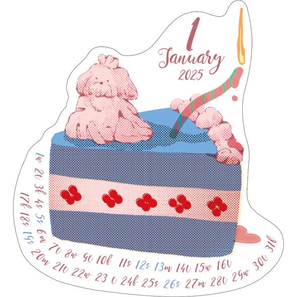 2025年 カレンダー ステッカーカレンダー/HOHOEMI 1000132496 アートプリントジャパン AP | ブランド登録なし | 01