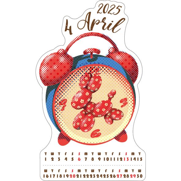 2025年 カレンダー ステッカーカレンダー/HOHOEMI 1000132496 アートプリントジャパン AP | ブランド登録なし | 04