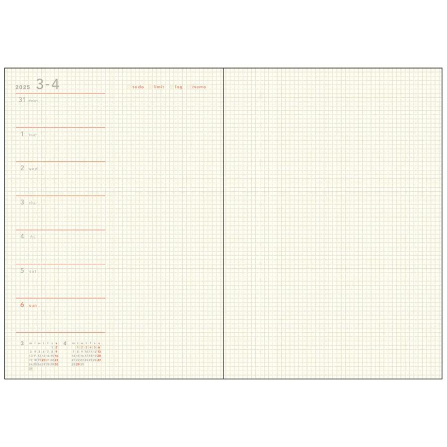 ダイゴー DAIGO 2025年 1月始まり isshoni.仕事まとめ ウィークリー B6 ブラック E8739 Appoint ダイアリー | Appoint DIARY | 02