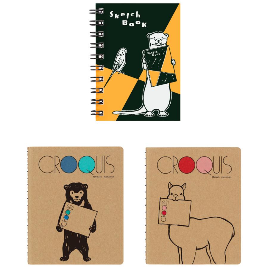 【数量限定!】マルマン maruman ミニチュア クロッキーブック 青 SMINI2SB-24 スケッチブックの日2024 画用紙 浅野みどり 動物 | ブランド登録なし | 04