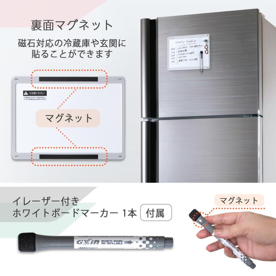 プラス(PLUS) 小型壁掛けホワイトボード やわらかフレーム グレー HWB-SF-GY 538126 | PLUS | 03