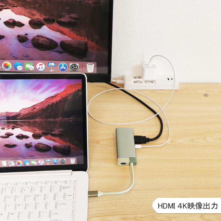 電響社 denkyosha EGRET 1to5 ケーブル収納可能USB-C EH23-5C-P ドッキングステーション | ブランド登録なし | 05