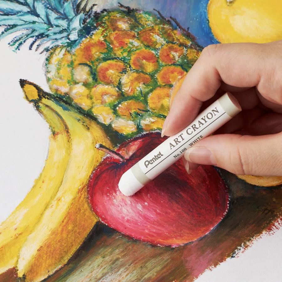 ぺんてる Pentel アートクレヨン 単色 ホワイト 10本セット PTACT100 | ぺんてる | 01