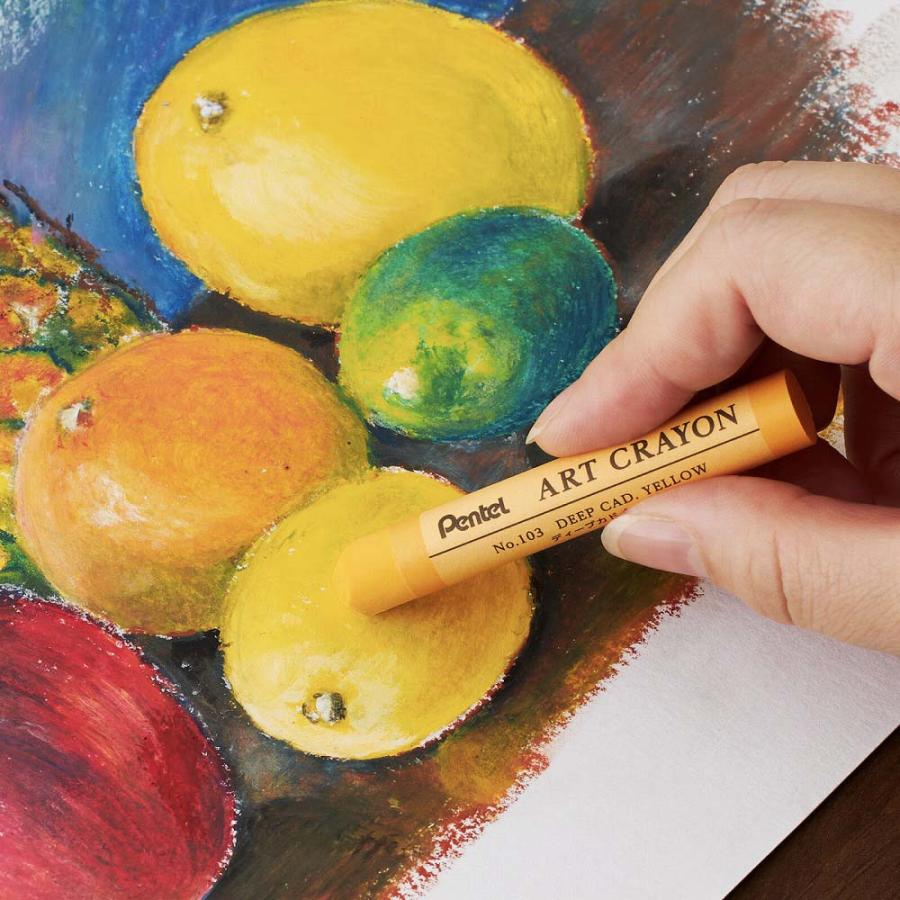 ぺんてる Pentel アートクレヨン 単色 ディープカドイエロー 10本セット PTACT103 | ぺんてる | 01