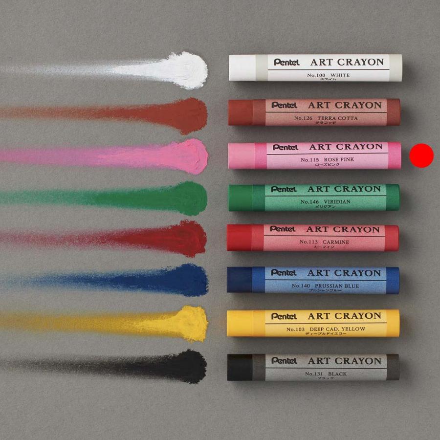 ぺんてる Pentel アートクレヨン 単色 ローズピンク 10本セット PTACT115 | ぺんてる | 02