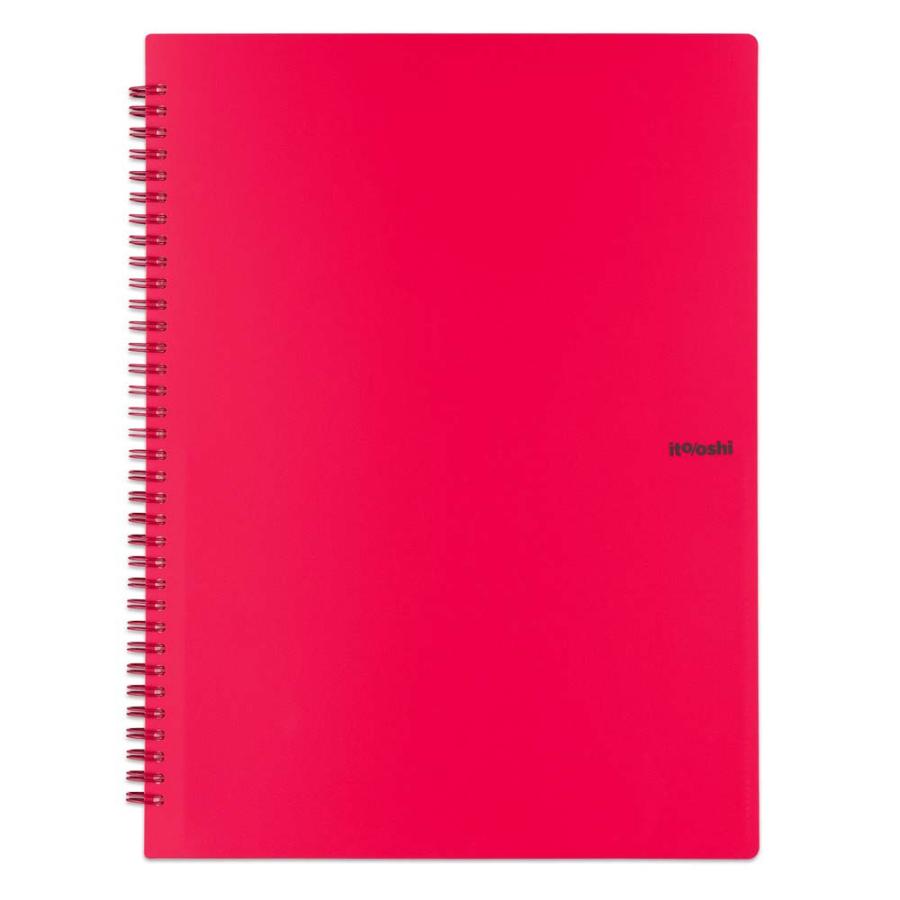 プラス PLUS ファイル ito/oshi 会報やA5ポストカードをたくさん収納してもコンパクトな厚みの2ポケットのツインリング型ファイル  レッド FL-312CF 91820 | PLUS