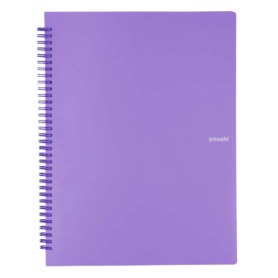 プラス PLUS ファイル ito/oshi 会報やA5ポストカードをたくさん収納してもコンパクトな厚みの2ポケットのツインリング型ファイル パープル FL-312CF 91824 | PLUS