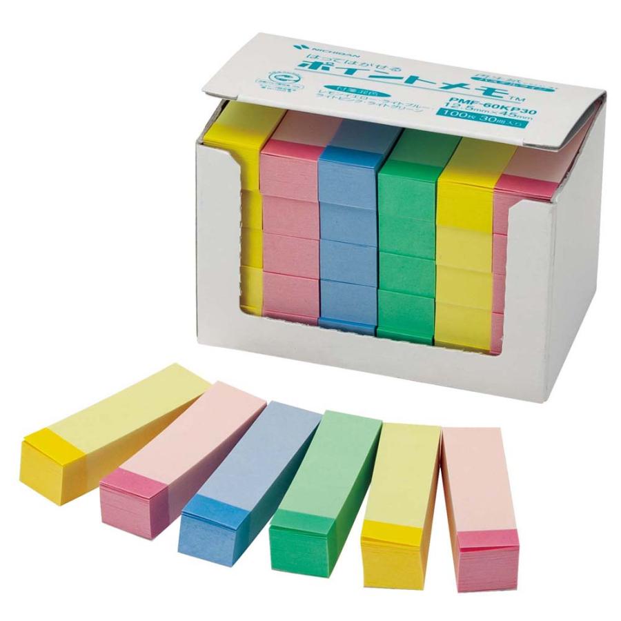 ニチバン NICHIBAN ポイントメモ紙 業務用パック 12.5mm×45mm 30冊 PMF-60KP30  付箋 ふせん | NICHIBAN