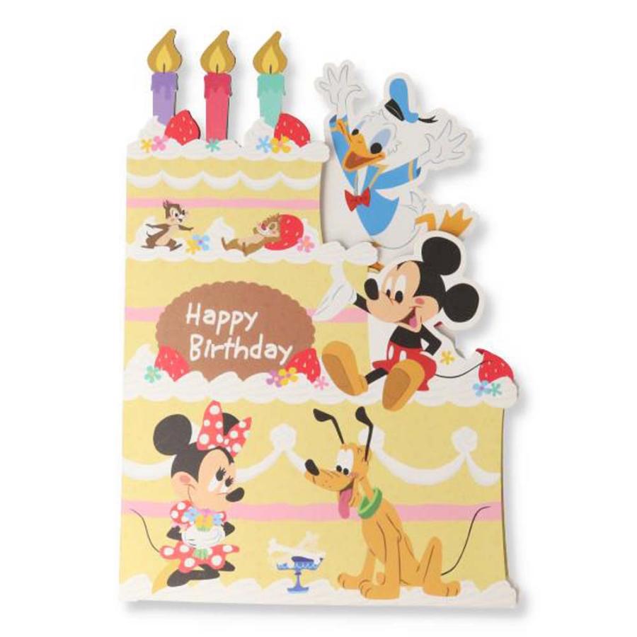 誕生祝い オルゴールカード ディズニー ミッキー&ミニー ボイス ダイカットケーキ 2 815059 バースデイカード グリーティングカード 日本ホールマーク | ブランド登録なし | 02
