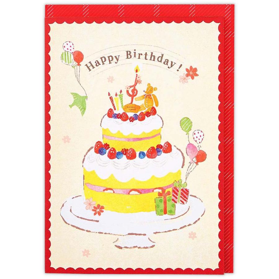 誕生祝い オルゴールカード 赤枠バースデーケーキ 2 815325 バースデイカード グリーティングカード 日本ホールマーク | ブランド登録なし | 01