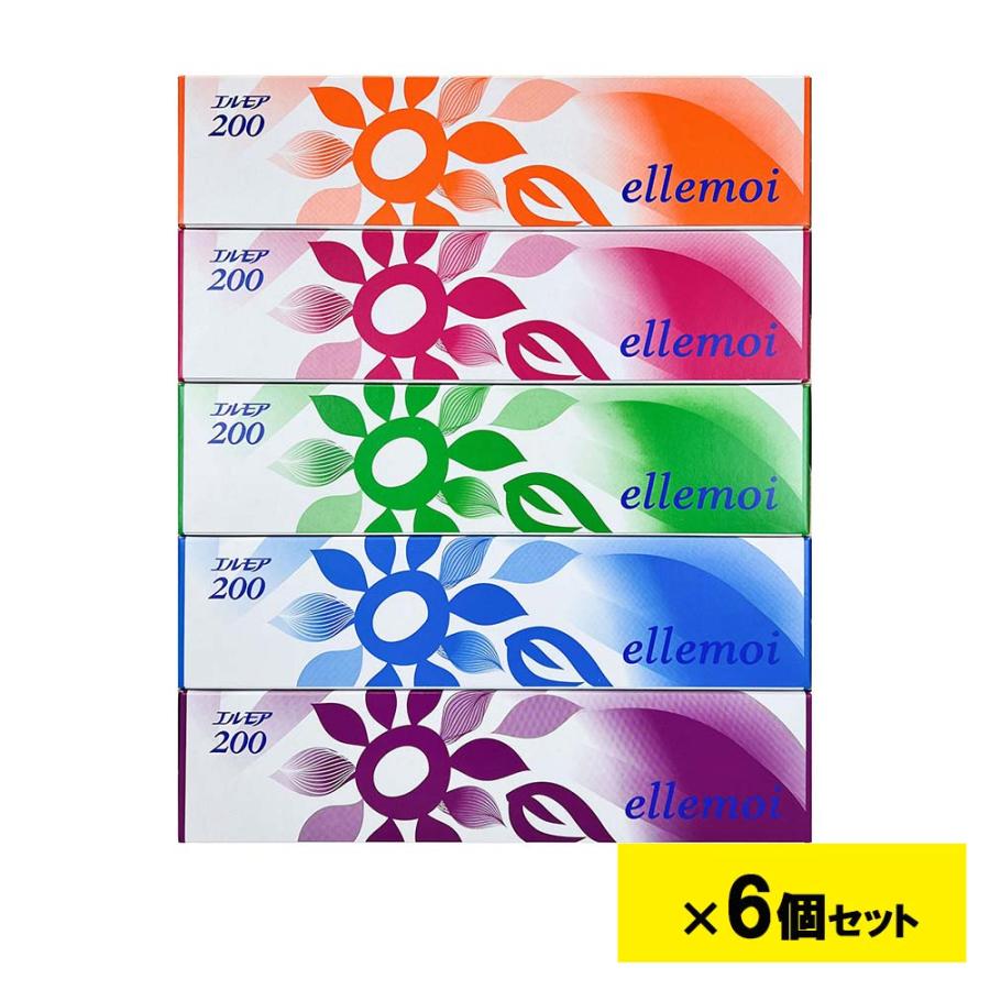 エルモア ティシュー 200組 5箱パック 6個セット | エルモア