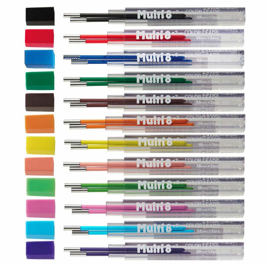 【欠品中：1月中旬入荷予定】ぺんてる pentel マルチエイト用カラー芯 PH804 12色セット 804CH2-12 | マルチ8