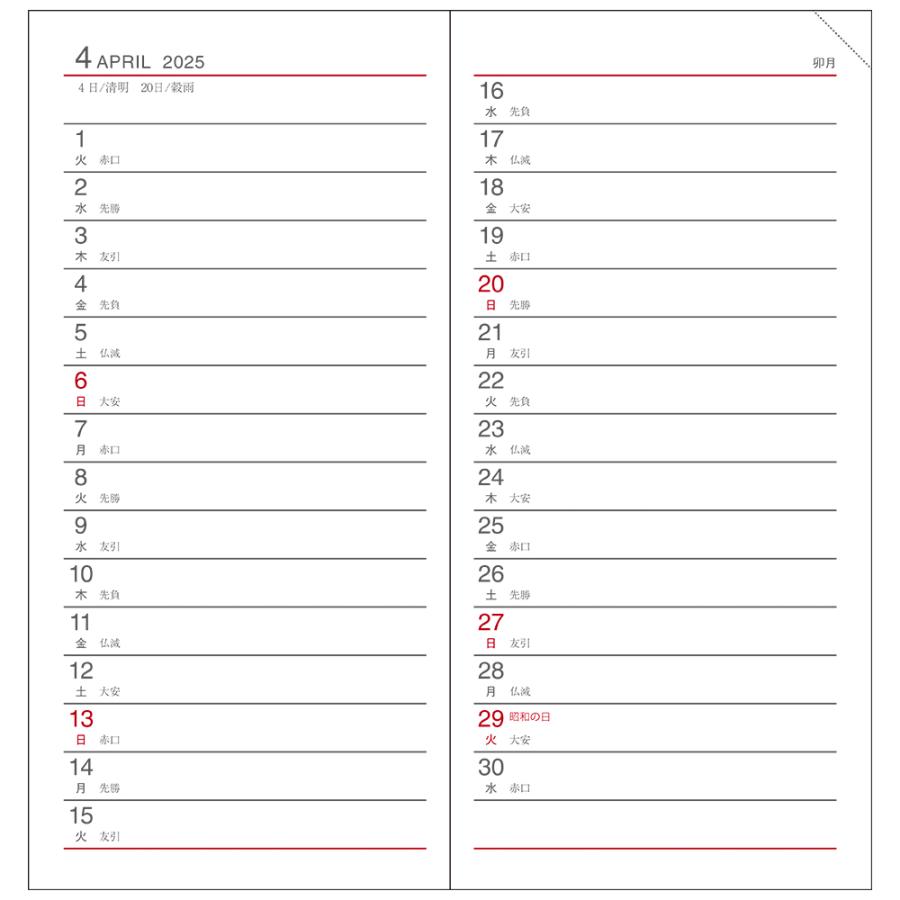 ダイゴー 2025年4月始まり 手帳 アポイント 1ヶ月ホリゾンタル 薄型 手帳サイズ E1100 | Appoint DIARY | 01