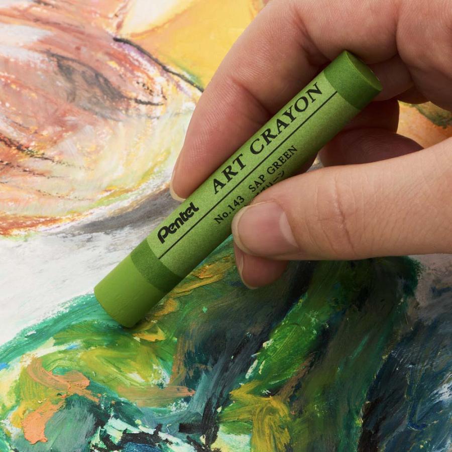 ぺんてる pentel アートクレヨン 単色 サップグリーン 10本セット PTACT143 | ぺんてる | 01