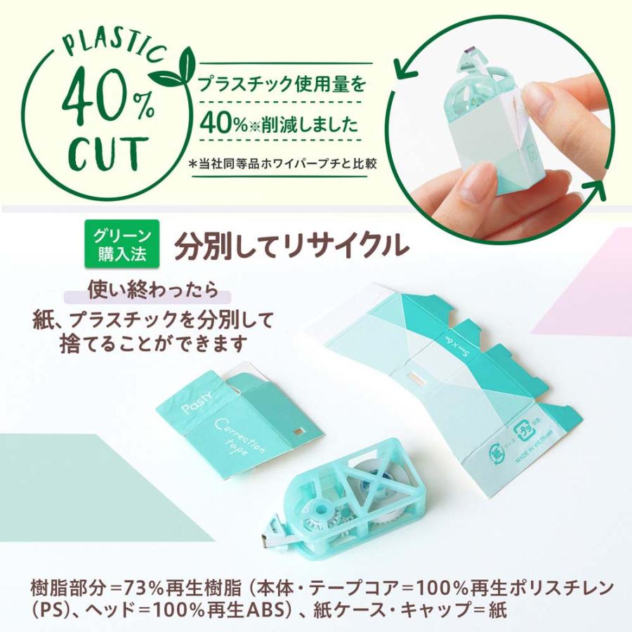 プラス(PLUS) Pasty 紙ケース入り修正テープ グリーン WH-2005-P 52729 | Pasty | 05