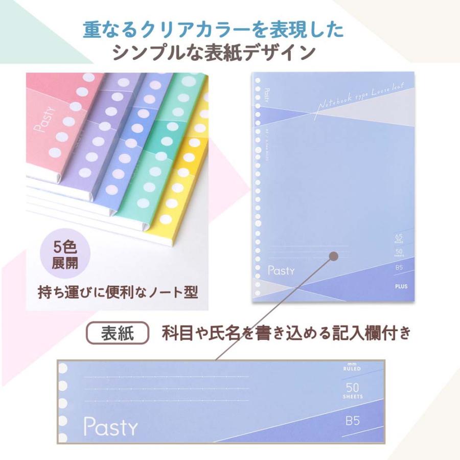 プラス(PLUS) Pasty ノート型ルーズリーフ ブルー 5冊 NL-005DS-P 76032 | Pasty | 02