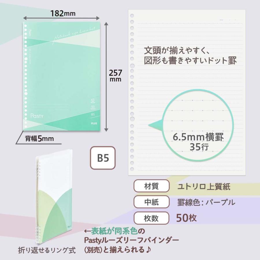 プラス(PLUS) Pasty ノート型ルーズリーフ グリーン 5冊 NL-005DS-P 76033 | Pasty | 05