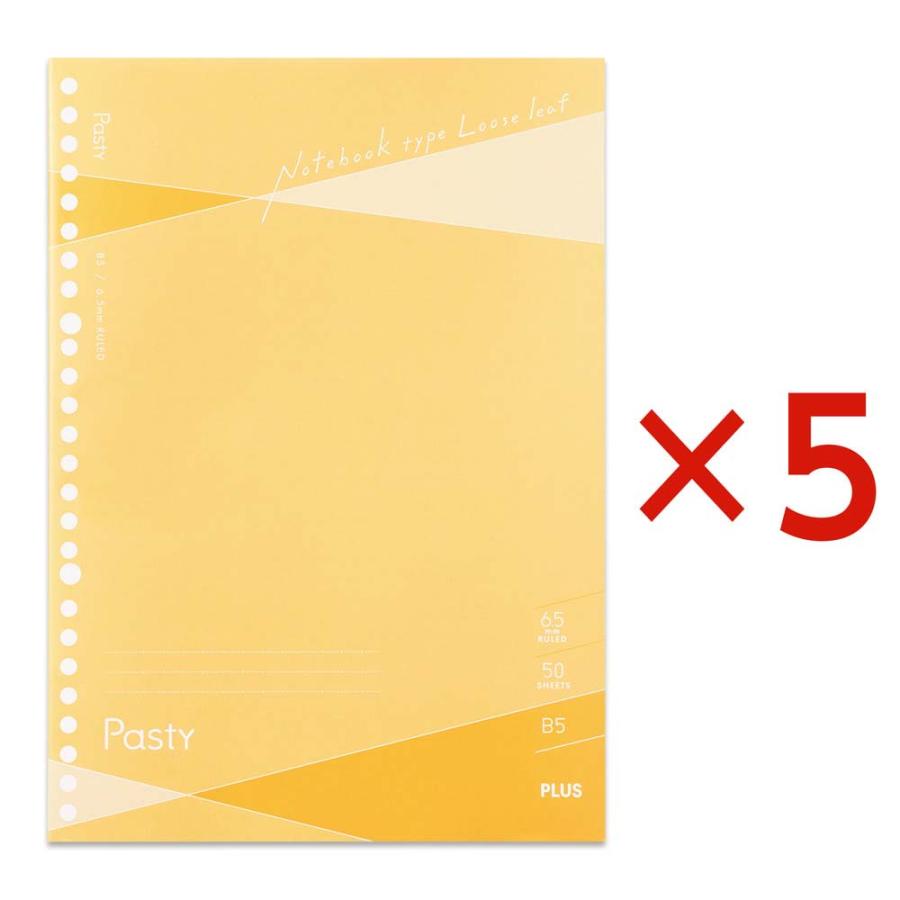 プラス(PLUS) Pasty ノート型ルーズリーフ イエロー 5冊 NL-005DS-P 76034 | Pasty