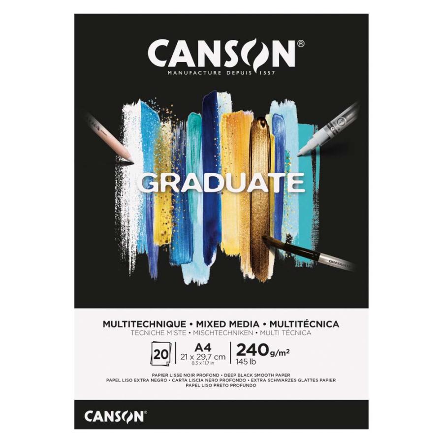 マルマン maruman グラジュエイト パッド ミックスメディア ブラックペーパー A4 | maruman