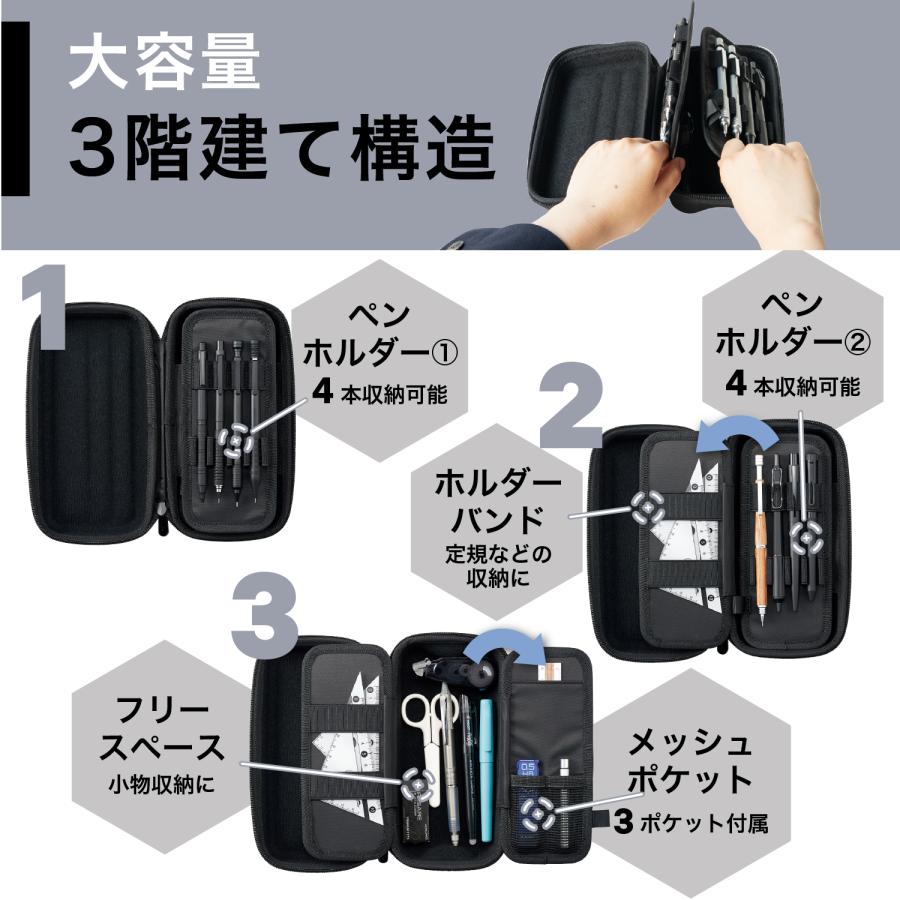 リヒトラブ XCOA ハードシェルペンケース ジェットブラック A-3802-24 | LIHIT LAB. | 04