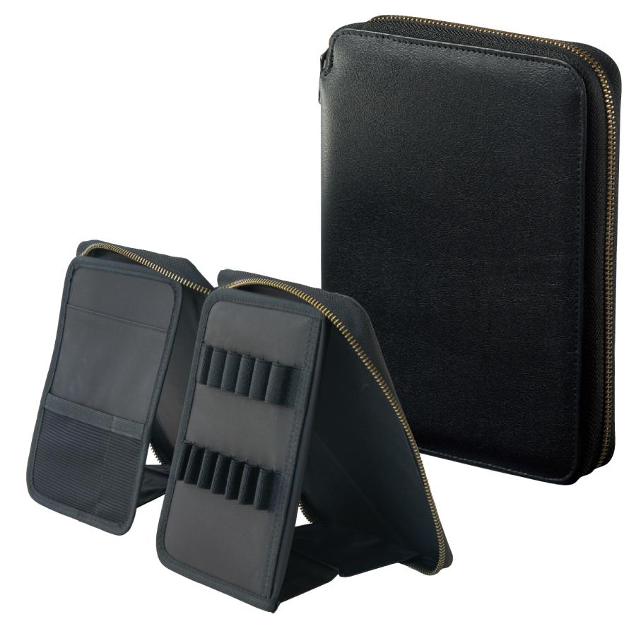 リヒトラブ XCOA スタンドブックペンケース ジェットブラック A-3803-24 | LIHIT LAB.