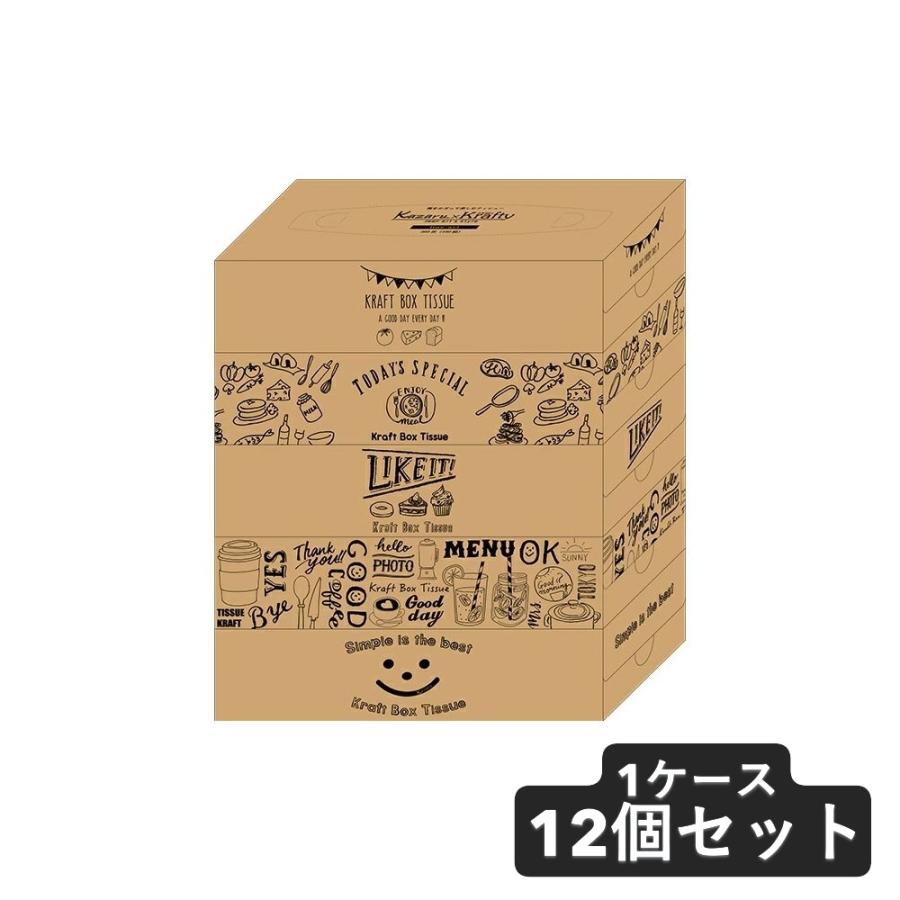 カミ商事 エルモア ティッシュ Kazru×Krafty ラインアート 180W 5個パック 1ケース 12個セット | エルモア