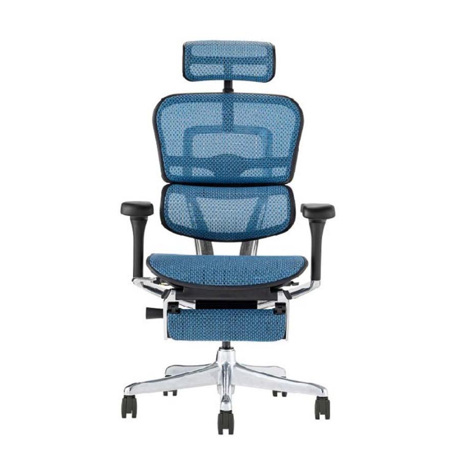 関家具 エルゴヒューマン プロ2 オットマン ブラックフレーム EHP2-LPL-DR-BF-BL ブルー 445399 | 関家具