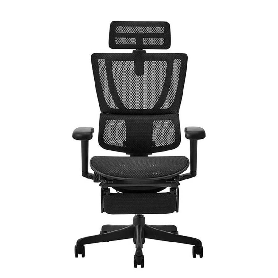 関家具 エルゴヒューマン FIT2 Lite オフィスチェア オットマン付 ブラックフレーム FIT2Lite-BF-BK ブラック 443306 | 関家具