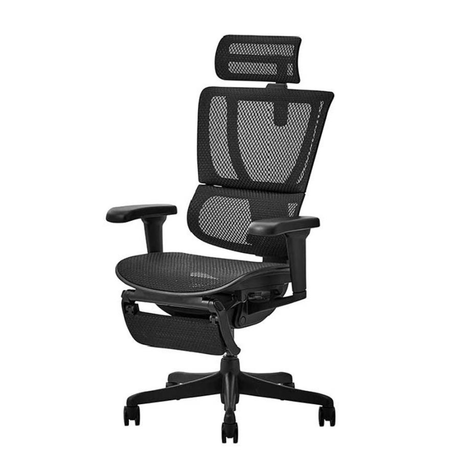 関家具 エルゴヒューマン FIT2 Lite オフィスチェア オットマン付 ブラックフレーム FIT2Lite-BF-BK ブラック 443306 | 関家具 | 01