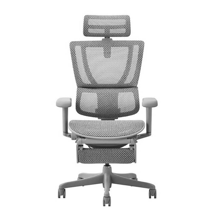 関家具 エルゴヒューマン FIT2 Lite オフィスチェア オットマン付 ブラックフレーム FIT2Lite-GF-WH ホワイト 443307 | 関家具