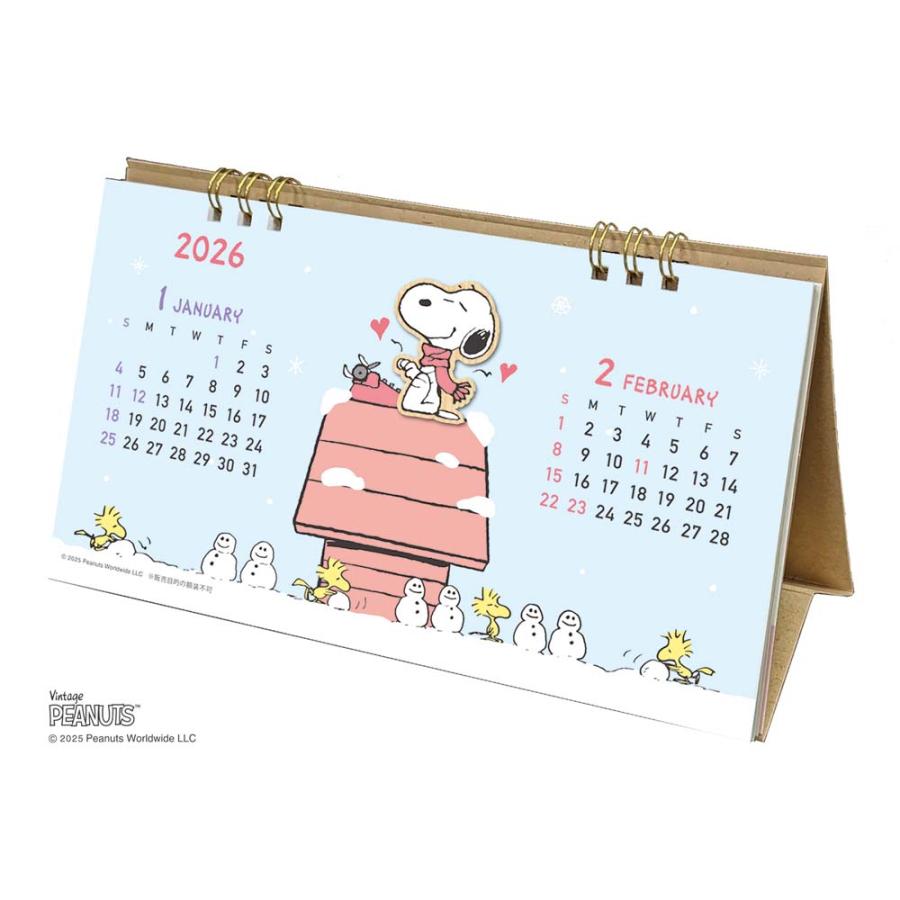 アートプリントジャパン 26年カレンダー ウッドパーツ卓上 PEANUTS 1000137031 | ブランド登録なし